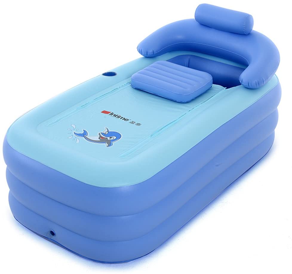 80 cm PVC Erwachsene Aufblasbare Badewanne für Reisen Haus Draussen SPA Blau