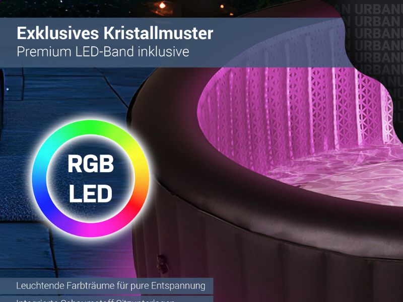 Aufblasbare Whirlpools mit LED Licht schaffen mehr Atmosphäre